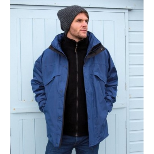 RS68 Result 3 in 1 Waterproof Zip and Clip Fleece Lined Jacket